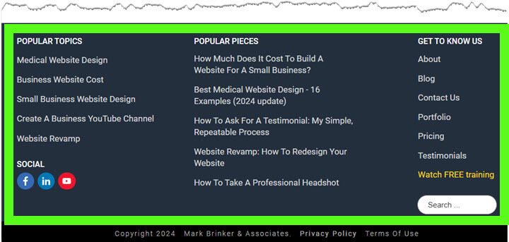 Website Footer Example