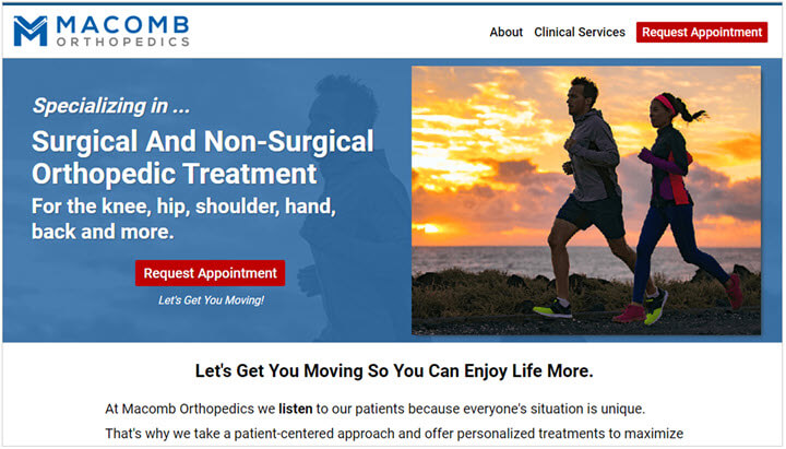 Macomb Orthopedics Website